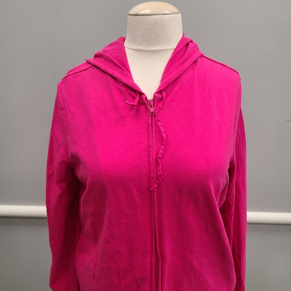 Old Navy Zip-Up Hooded Sweatshirt Jacket Womens Size Large Pink - Picture 2 of 10